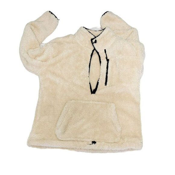 Womens - PINK - Pullover - Jacket: Half Zip - Small Ivory   Fleece - Picture 4 of 7